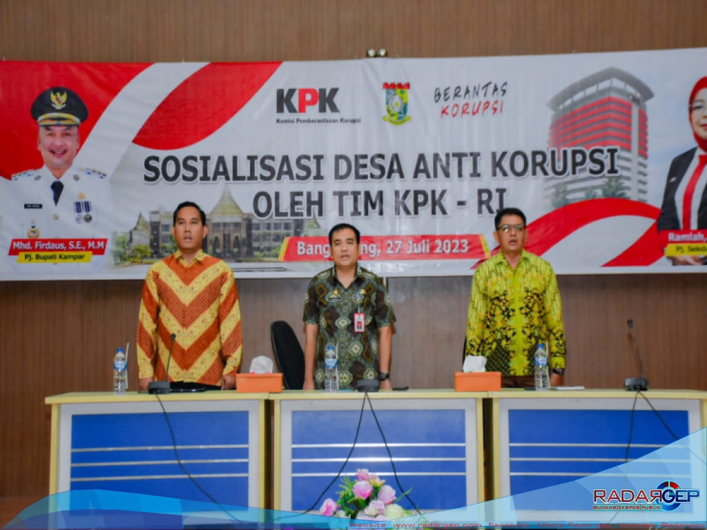 Kembali KPK RI Berikan Sosialisasi Desa Anti Korupsi Kepada Kepala Desa/Lurah Dan Camat se Kabupaten Kampar